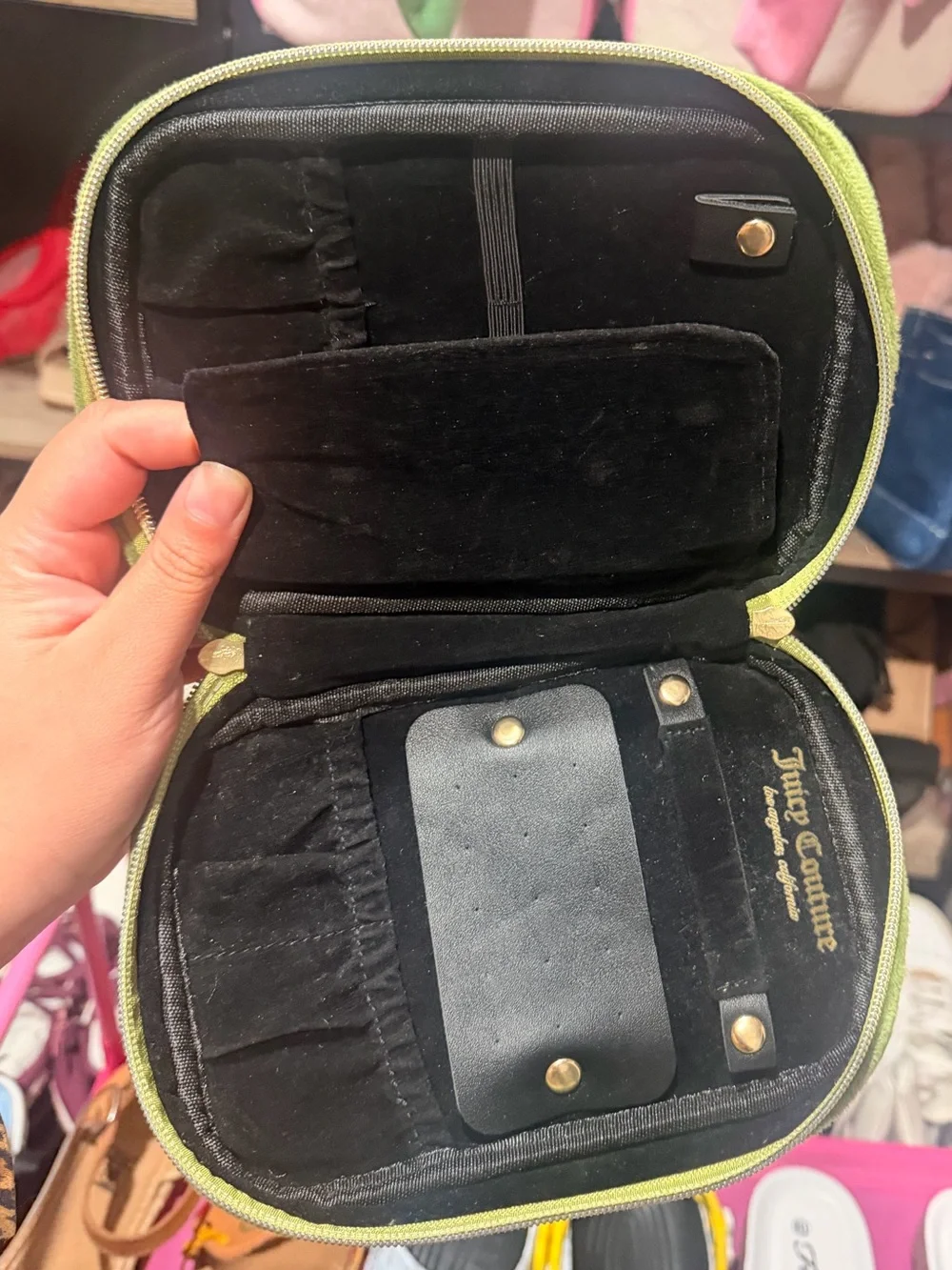 Juicy Couture Green and Pink jewelry Pouch